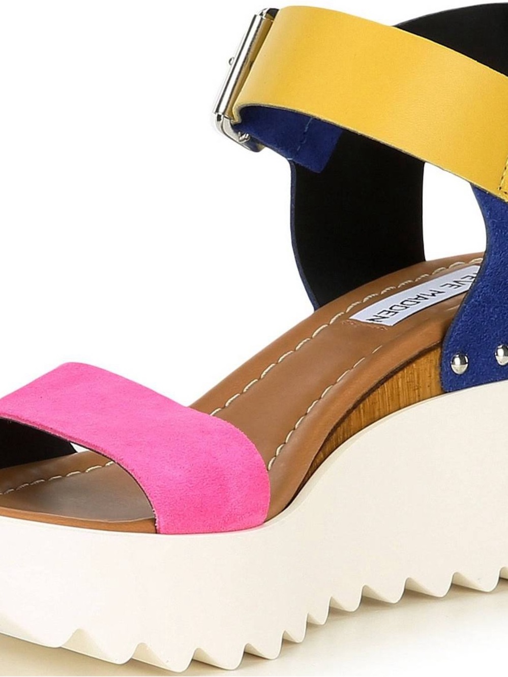 Steve Madden Pink, Yellow & Blue Platform Wedge Sandal